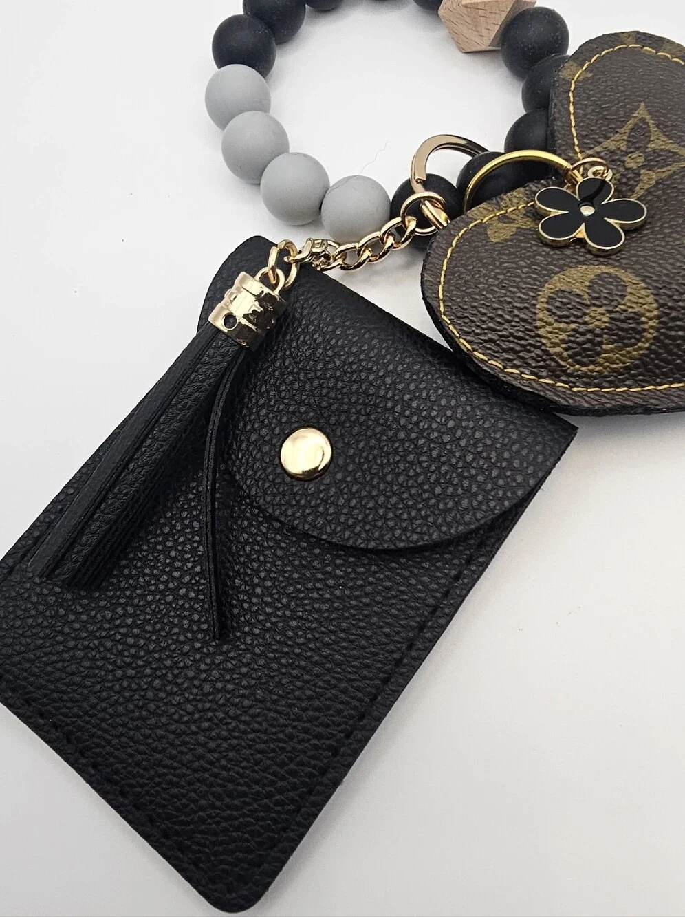 Upcycled Leather Purse Key Chain Charm